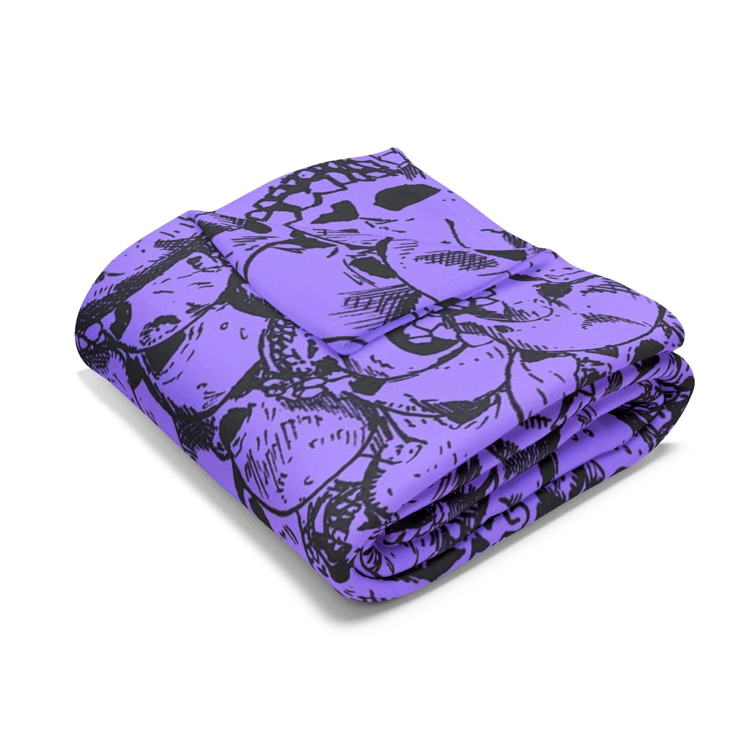 Gathering of Skulls - Purple - Arctic Fleece Blanket