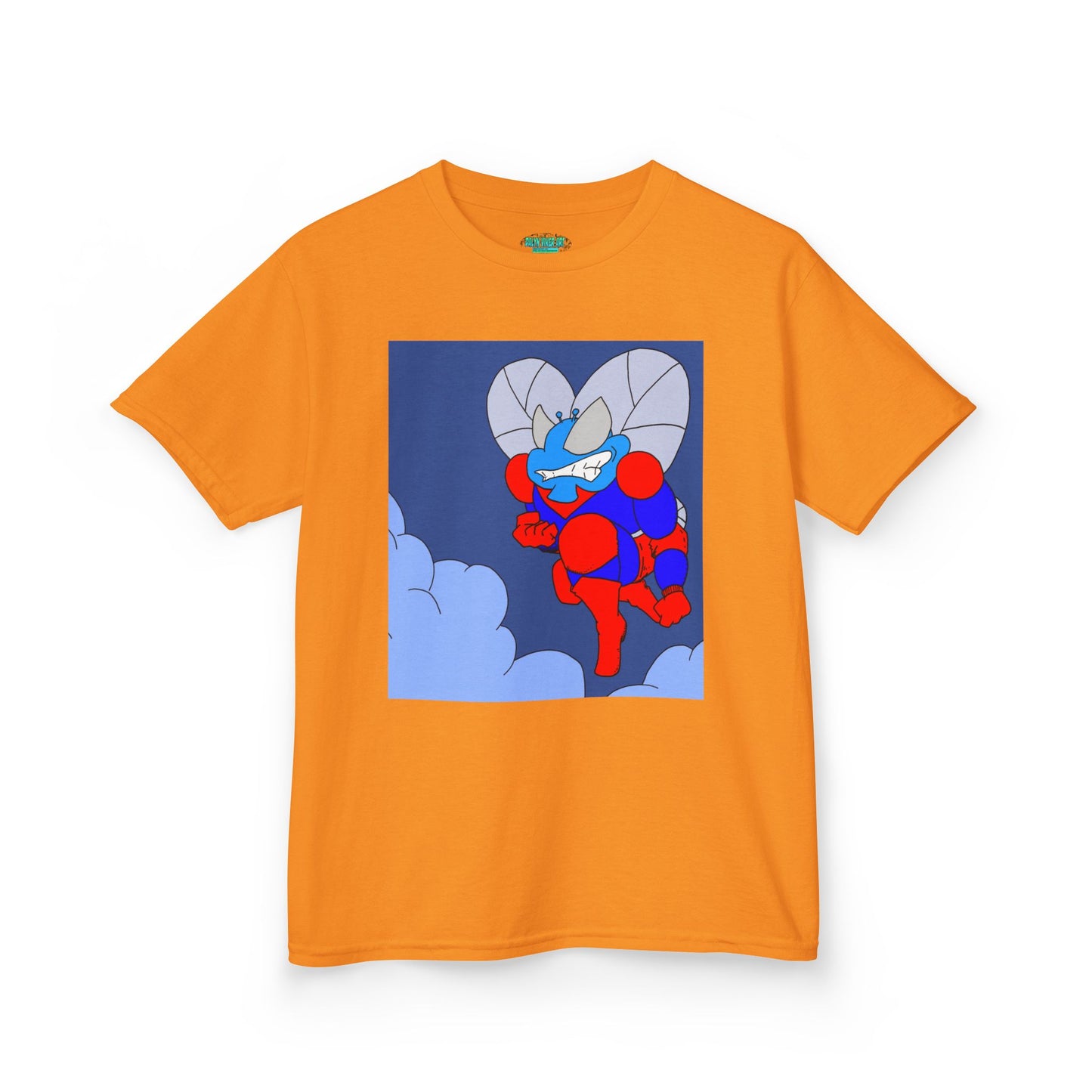 The Astounding Astro-Fly - Up in the Clouds - Kids Superhero Graphic Tee - Fun Cartoon Design for Playful Days