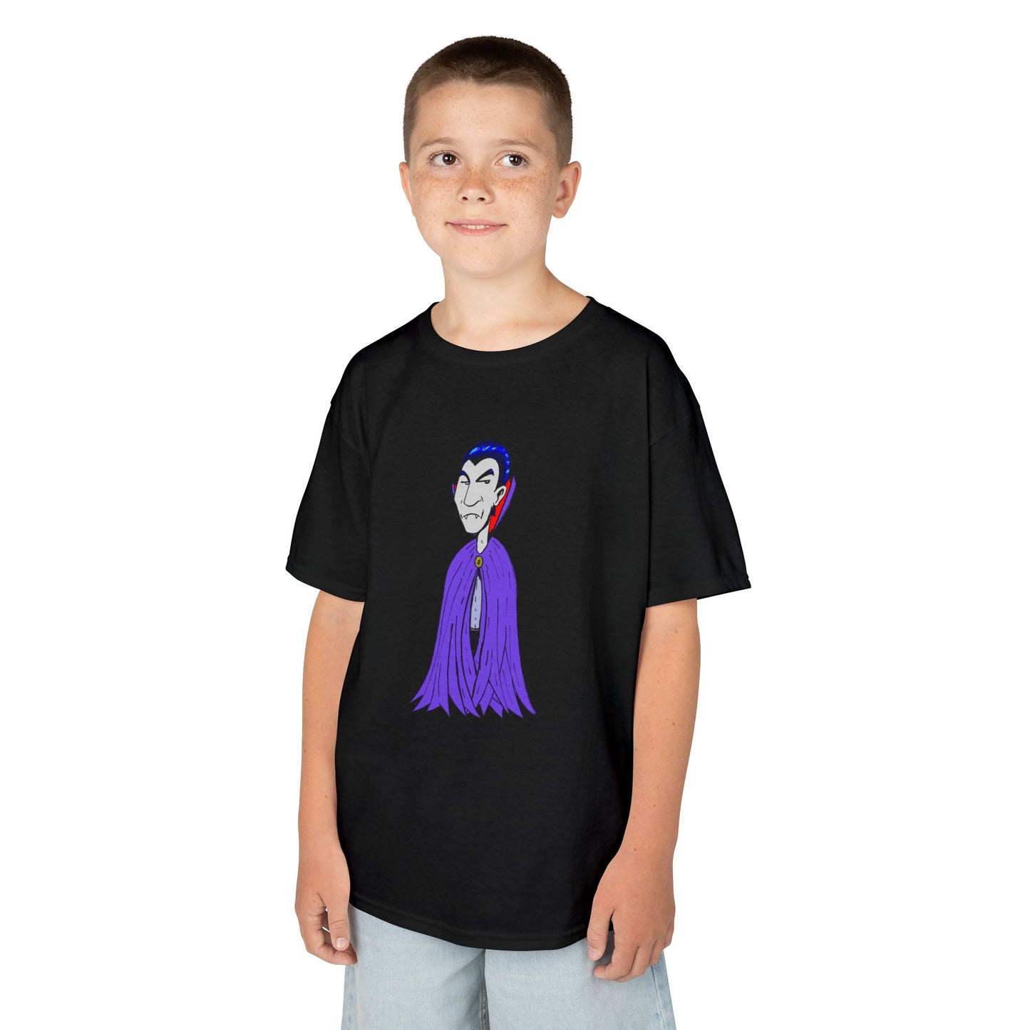 Kids Vampire T-Shirt — Cute Purple Dracula Tee for Halloween