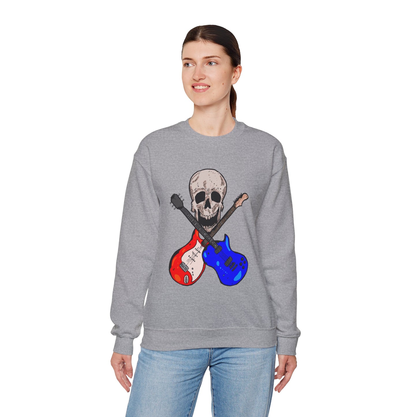 Skull and Guitar Crewneck Sweatshirt