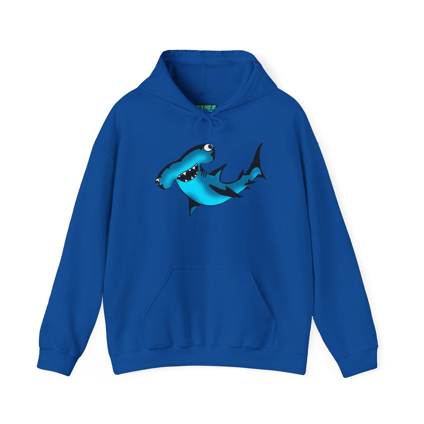 Harley Hammerhead Shark Design Unisex Hooded Sweatshirt, Funny Gift for Ocean Lovers, Casual Wear, Beach Days, Unique Apparel, Birthday Present