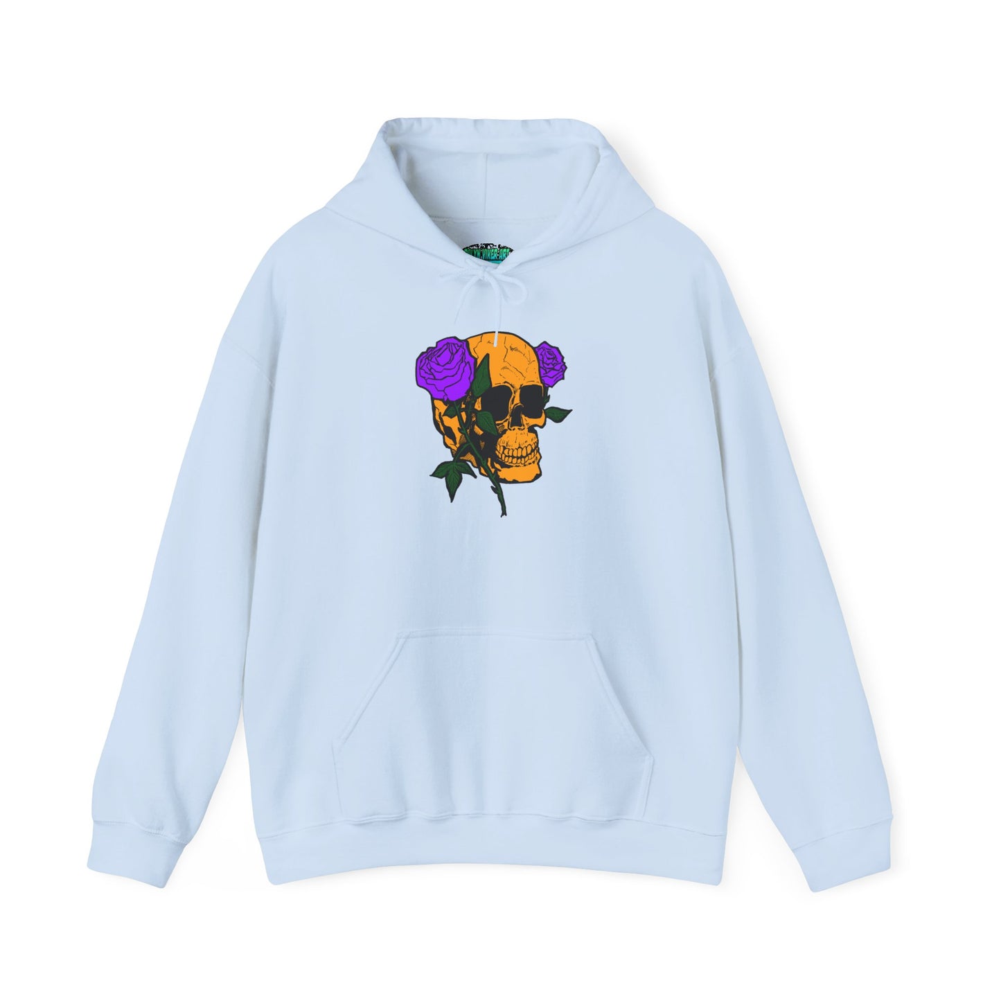Skull & Roses Hooded Sweatshirt - Unisex Heavy Blend, Perfect for Halloween, Casual Wear, Street Style, Gifts for Her, Trendy Fashion