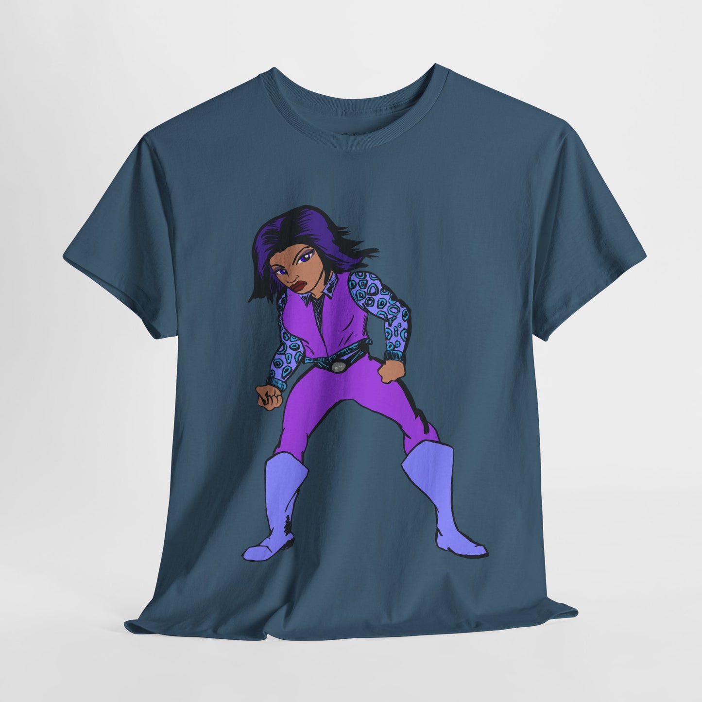 Retro Cartoon Hero Woman Character Unisex Heavy Cotton Tee, Vintage Graphic Tee, Fun T-Shirt, Gift for Fans, Casual Wear, Everyday Tee