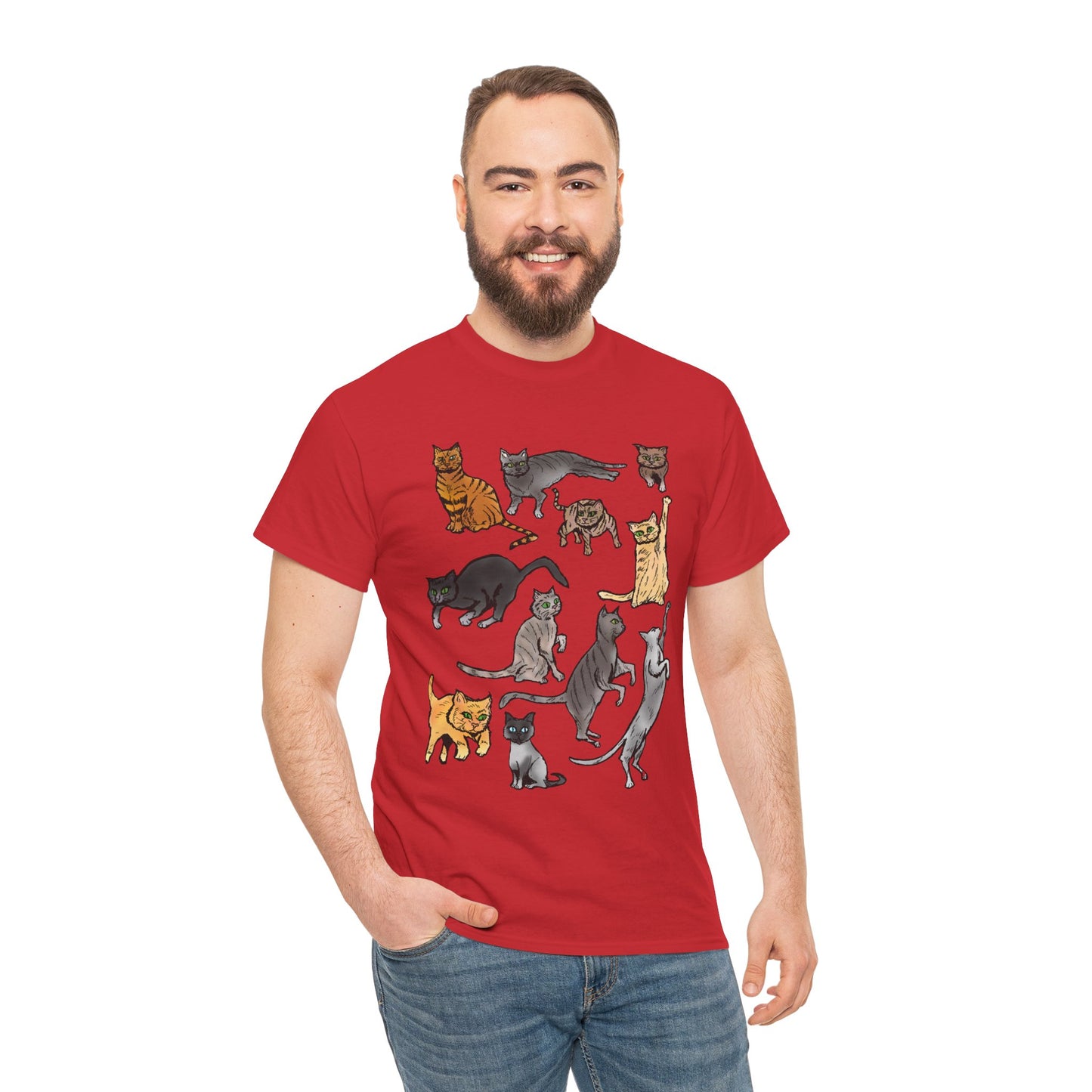 Cats Collage T-Shirt — Cute Cat Illustration Tee for Cat Lovers