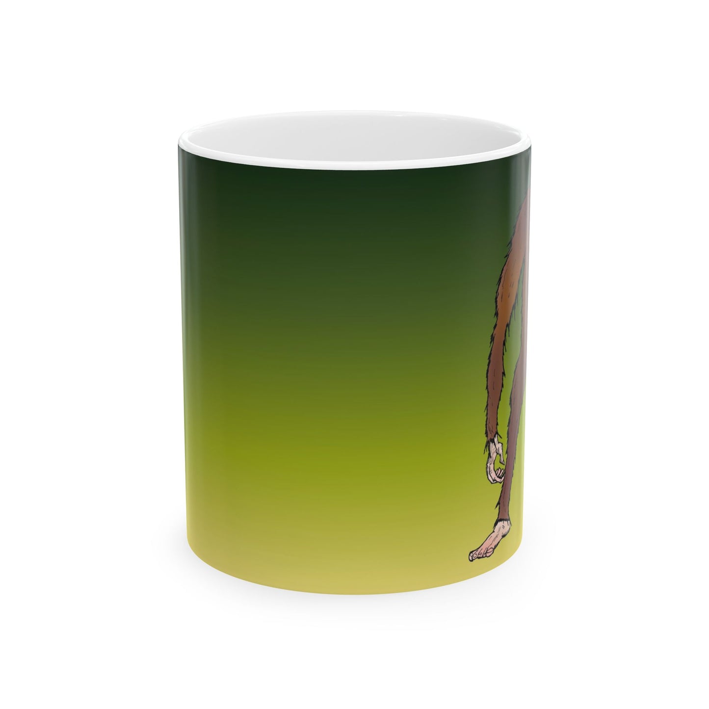 Bigfoot Encounter - Gradient Ceramic Mug – Cute Lizard Coffee Cup (11oz, 15oz)