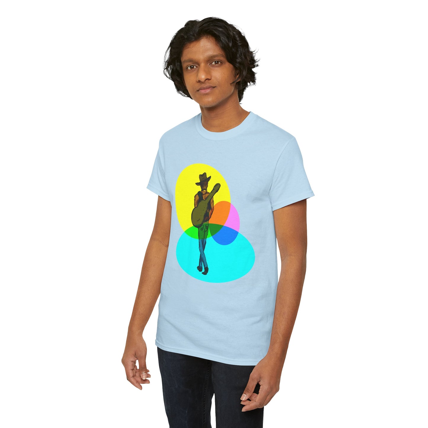 Cowboy Guitar Tee — Colorful Music T‑Shirt