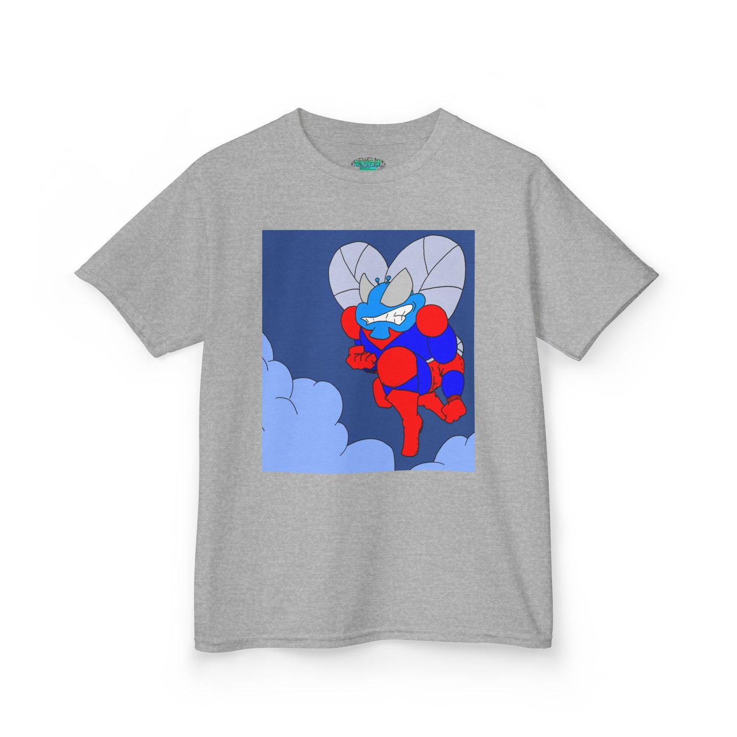 The Astounding Astro-Fly - Up in the Clouds - Kids Superhero Graphic Tee - Fun Cartoon Design for Playful Days