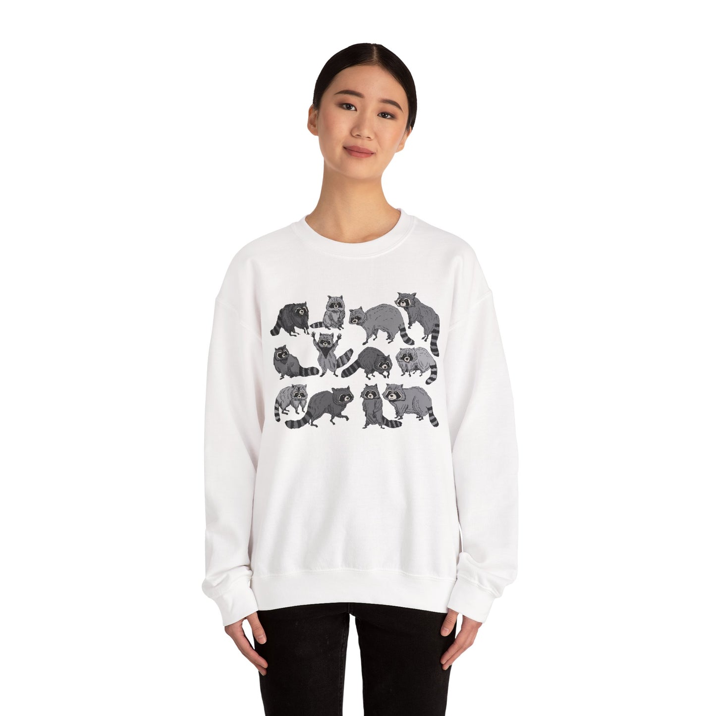 Playful Raccoon Crewneck Sweatshirt - Unisex Heavy Blend