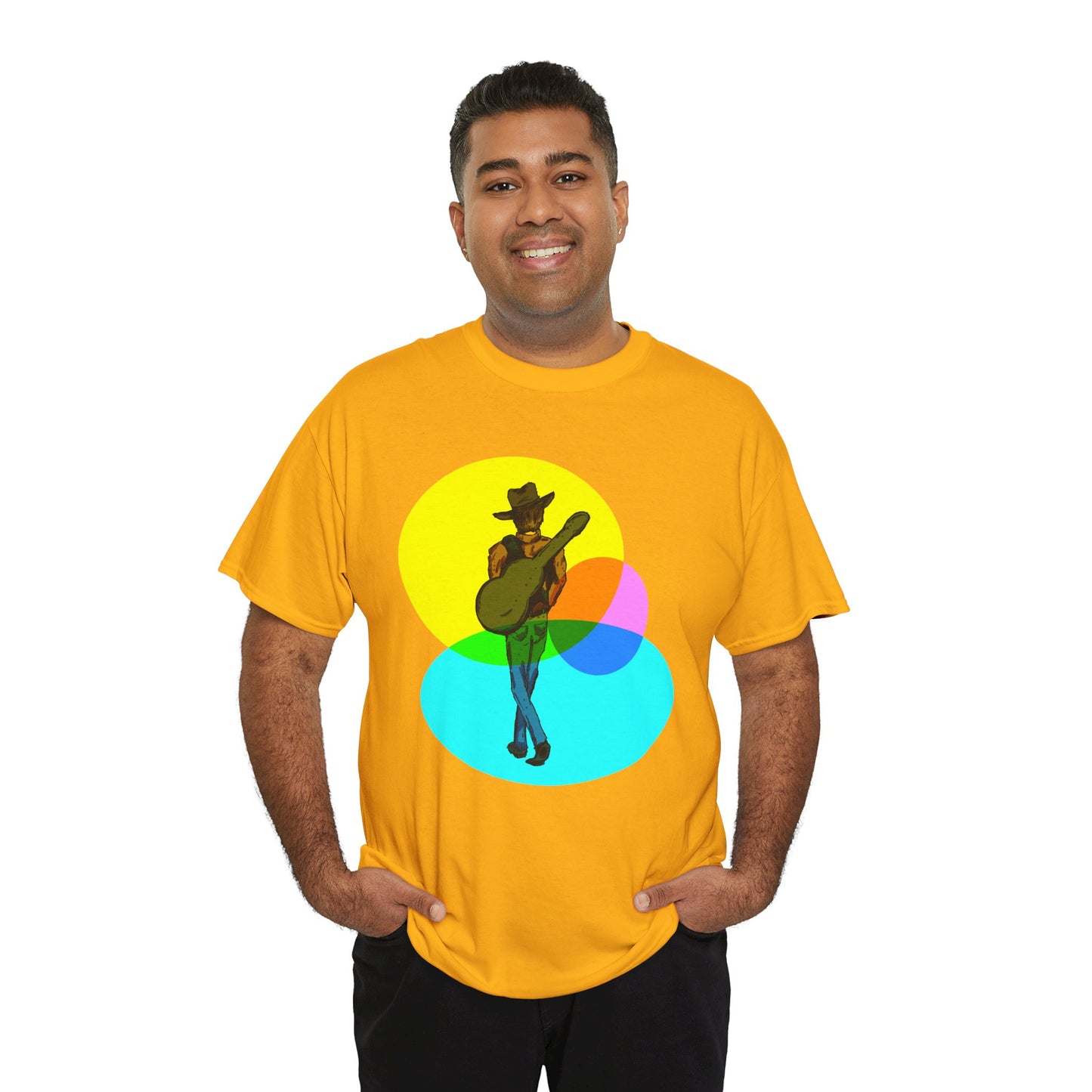 Cowboy Guitar Tee — Colorful Music T‑Shirt