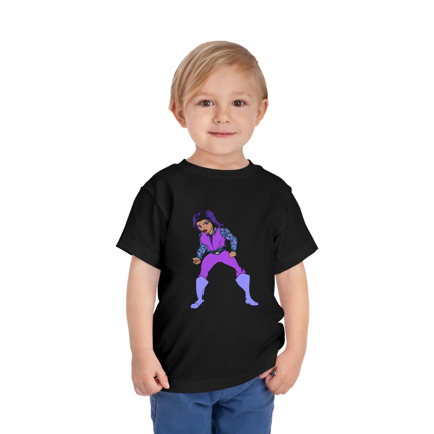 Toddler Tee — Purple Superstar Heroine Graphic Shirt