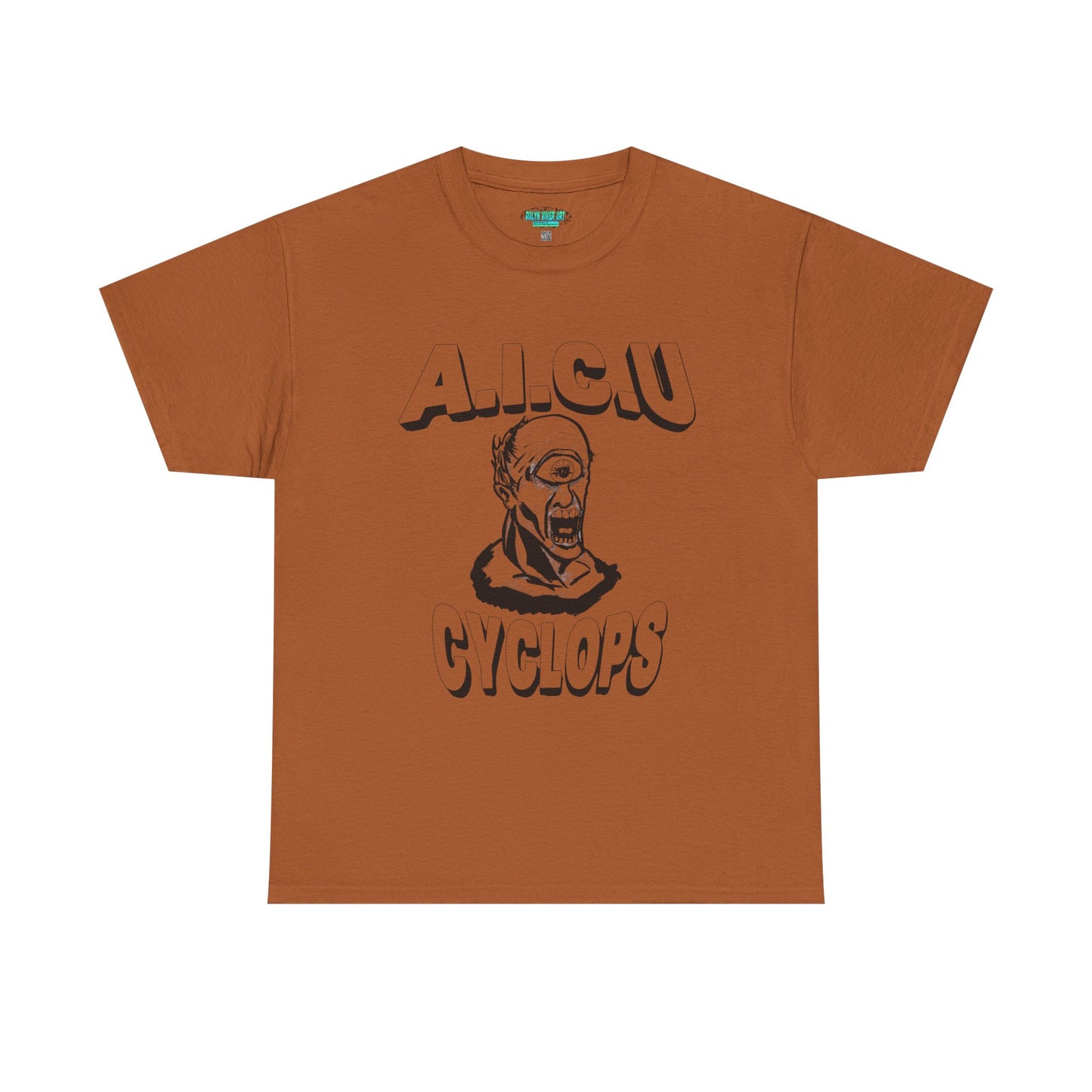 Graphic Unisex Tee - Fake AICU University Cyclops Mascot Mythology Shirt