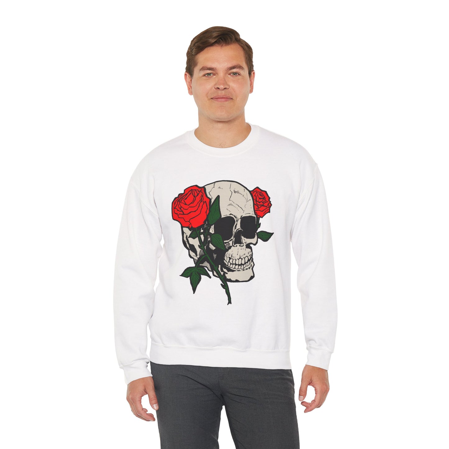 Skull and Roses Crewneck Sweatshirt