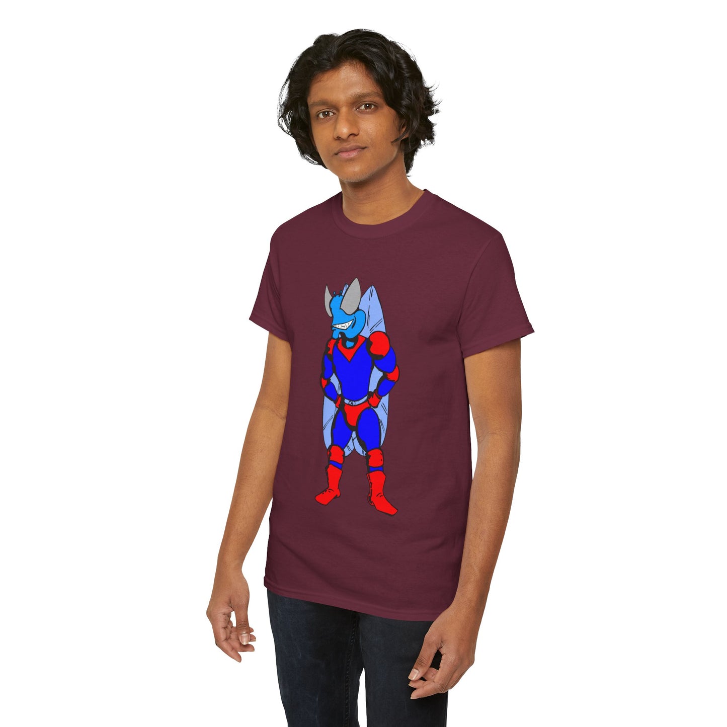 Astro-Fly Hero Graphic Tee - Blue & Red Superhero T-Shirt
