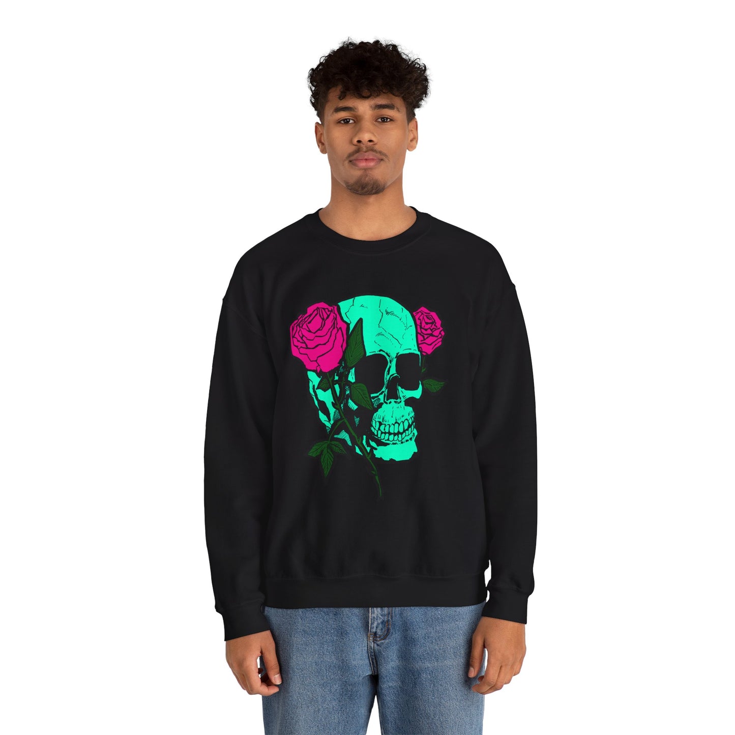 Skull and Roses Crewneck Sweatshirt for Trendsetters