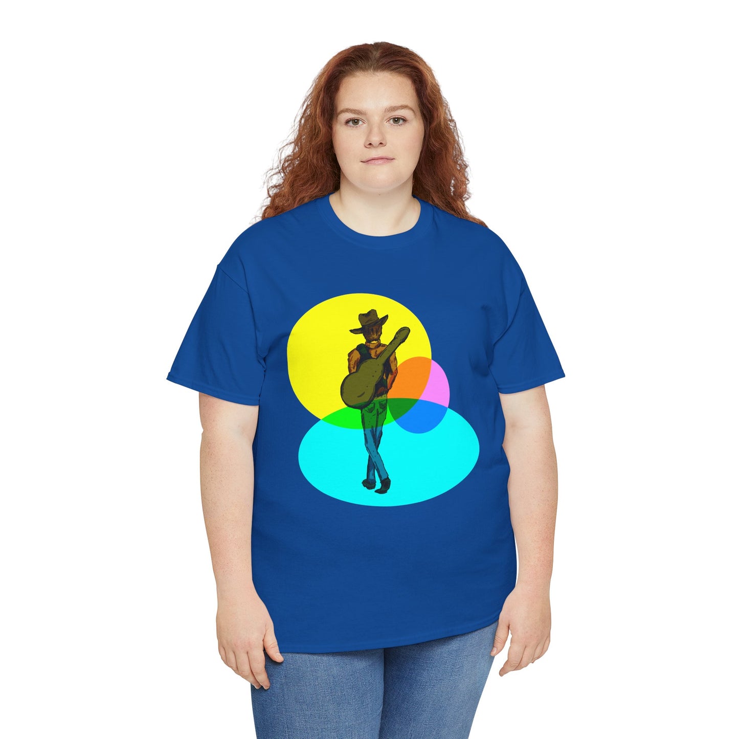 Cowboy Guitar Tee — Colorful Music T‑Shirt