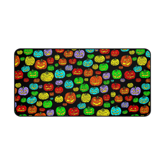 Colorful Pumpkin Desk Mat for Halloween, Fall Decor, Office Accessories, Gamer Mouse Pad, Seasonal Home Office