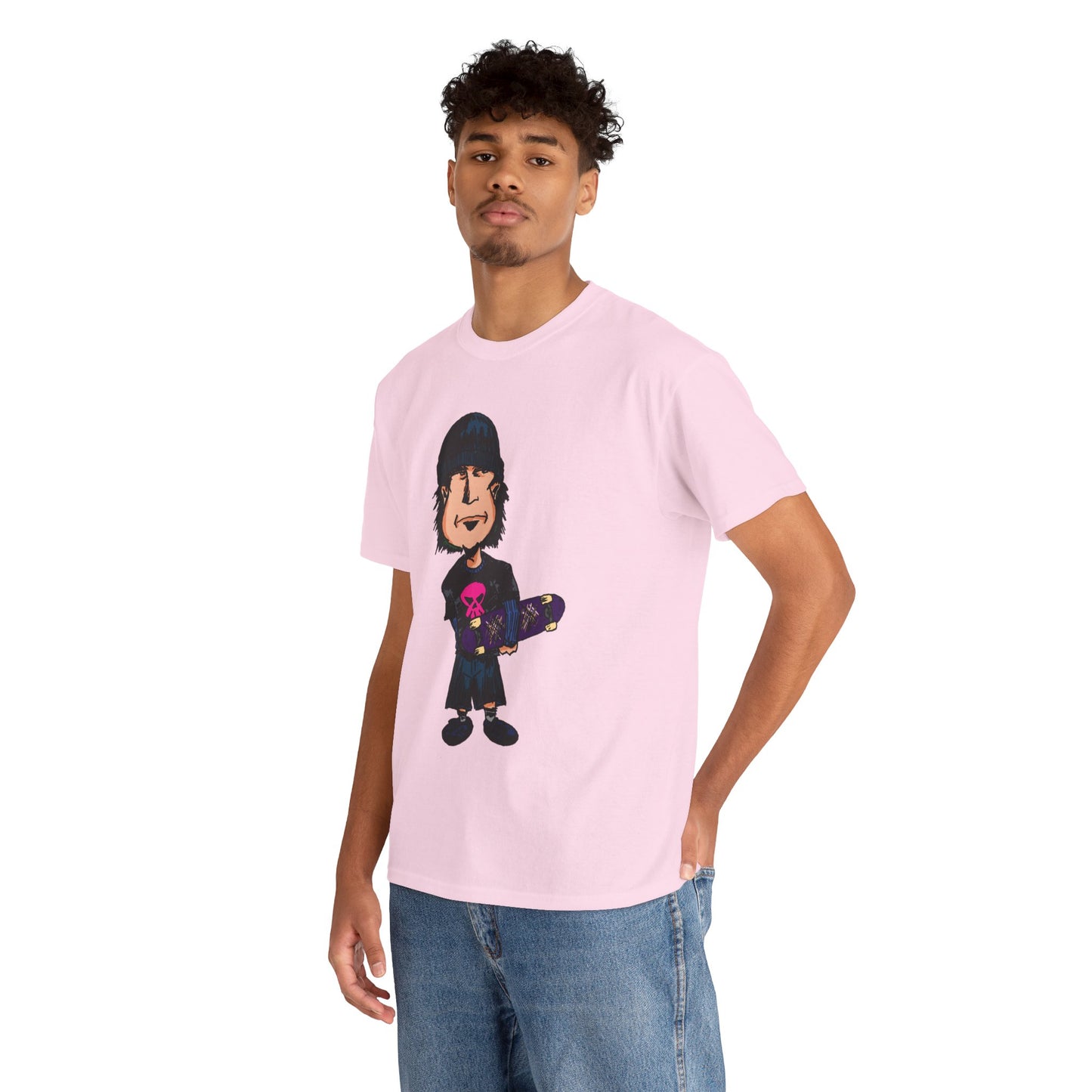 Rude Skater Dude - Skate Punk - Skater Kid Cartoon T‑Shirt — Cute Skateboarder Graphic Tee