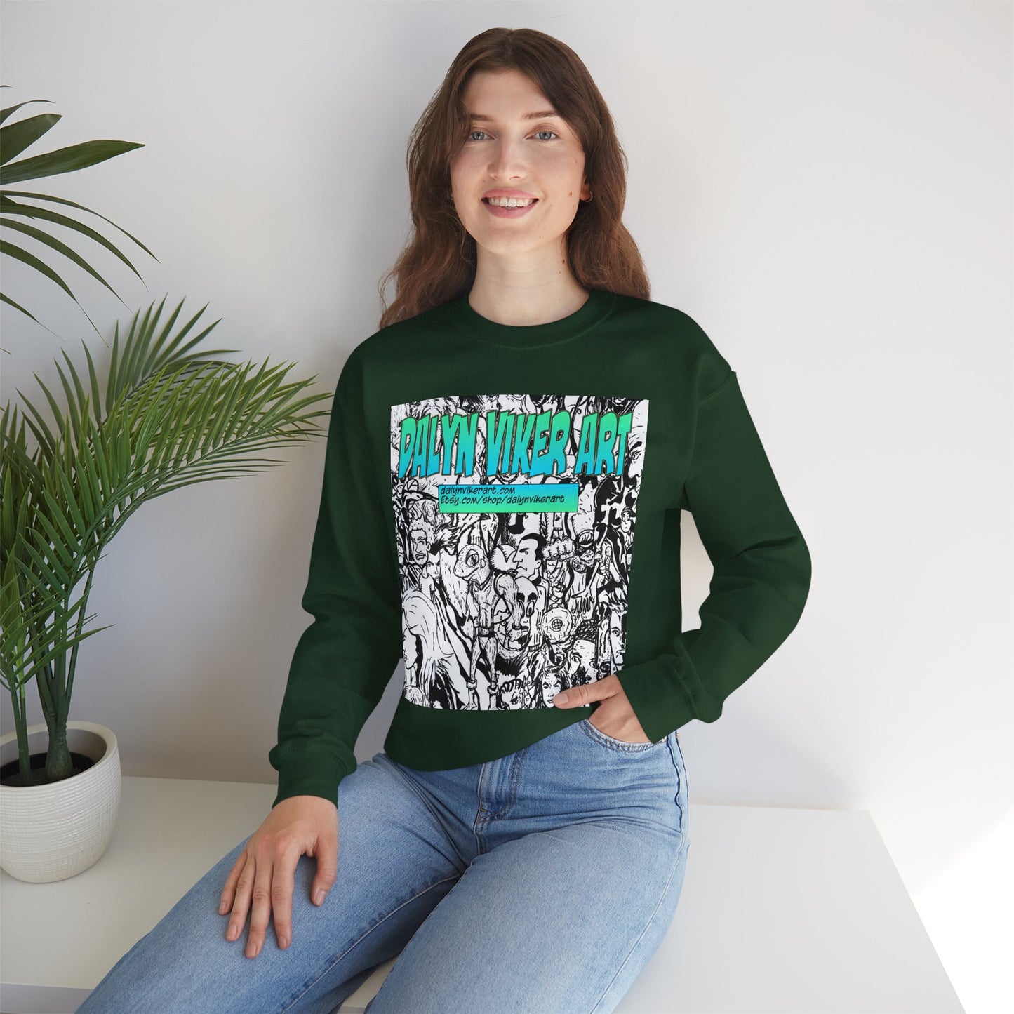 Graphic Art Crewneck Sweatshirt - Dalyan Viker Art Edition