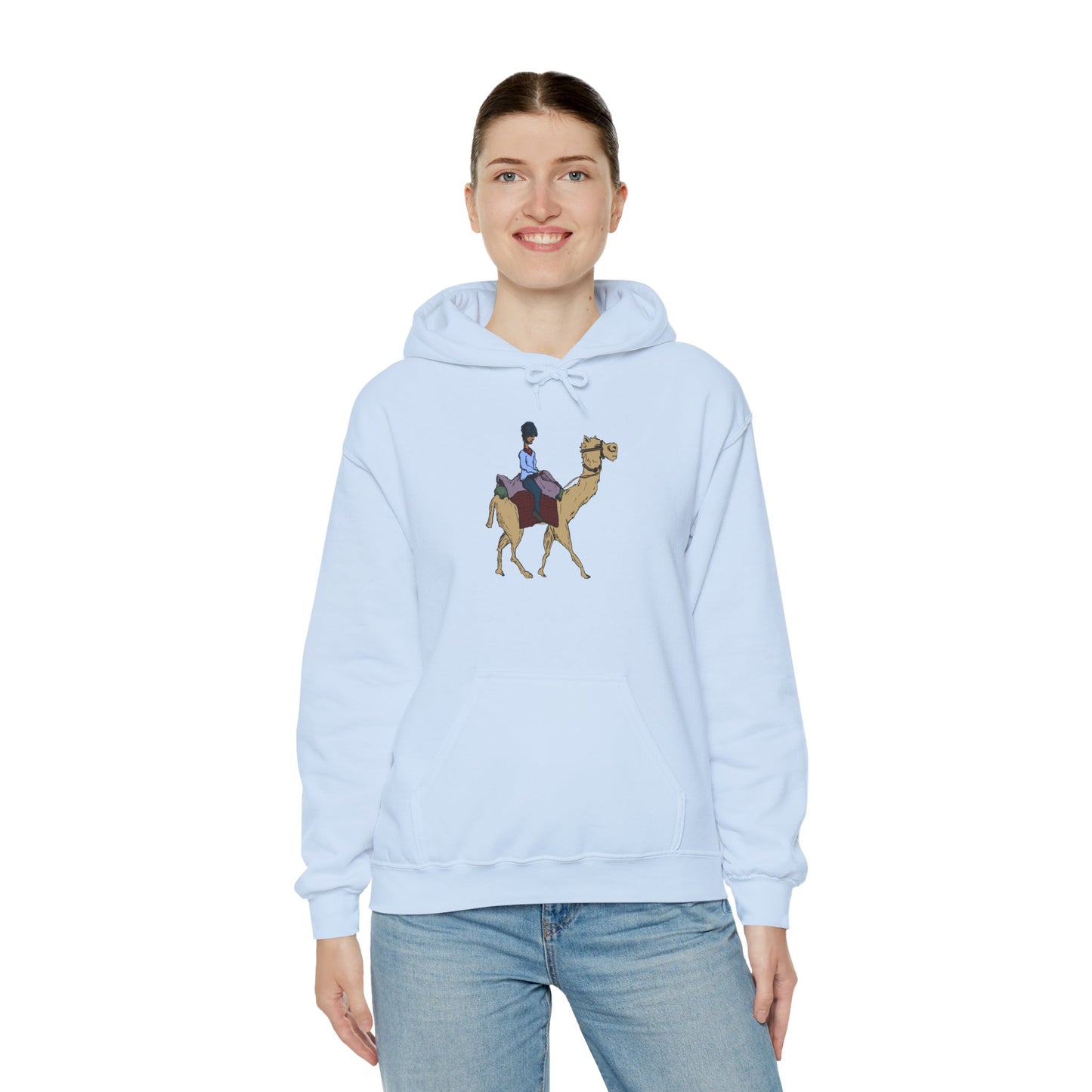 Camel Ride Hoodie, Cozy Unisex Pullover Sweatshirt, Fun Animal Lover Gift, Perfect for Travel & Adventure Enthusiasts