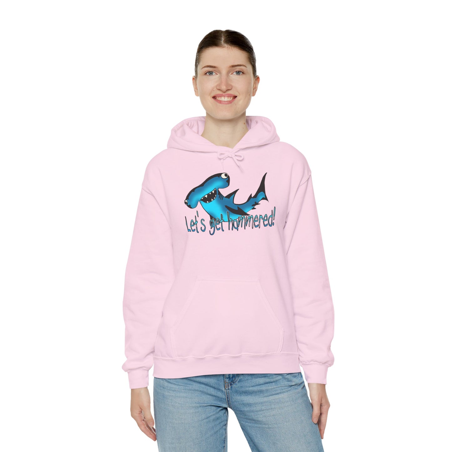 Let's Get Hammered Shark-Themed Unisex Hoodie: Let's Get Fin-tastic, Casual Wear, Gift for Ocean Lovers, Beach Party, Summer Fun