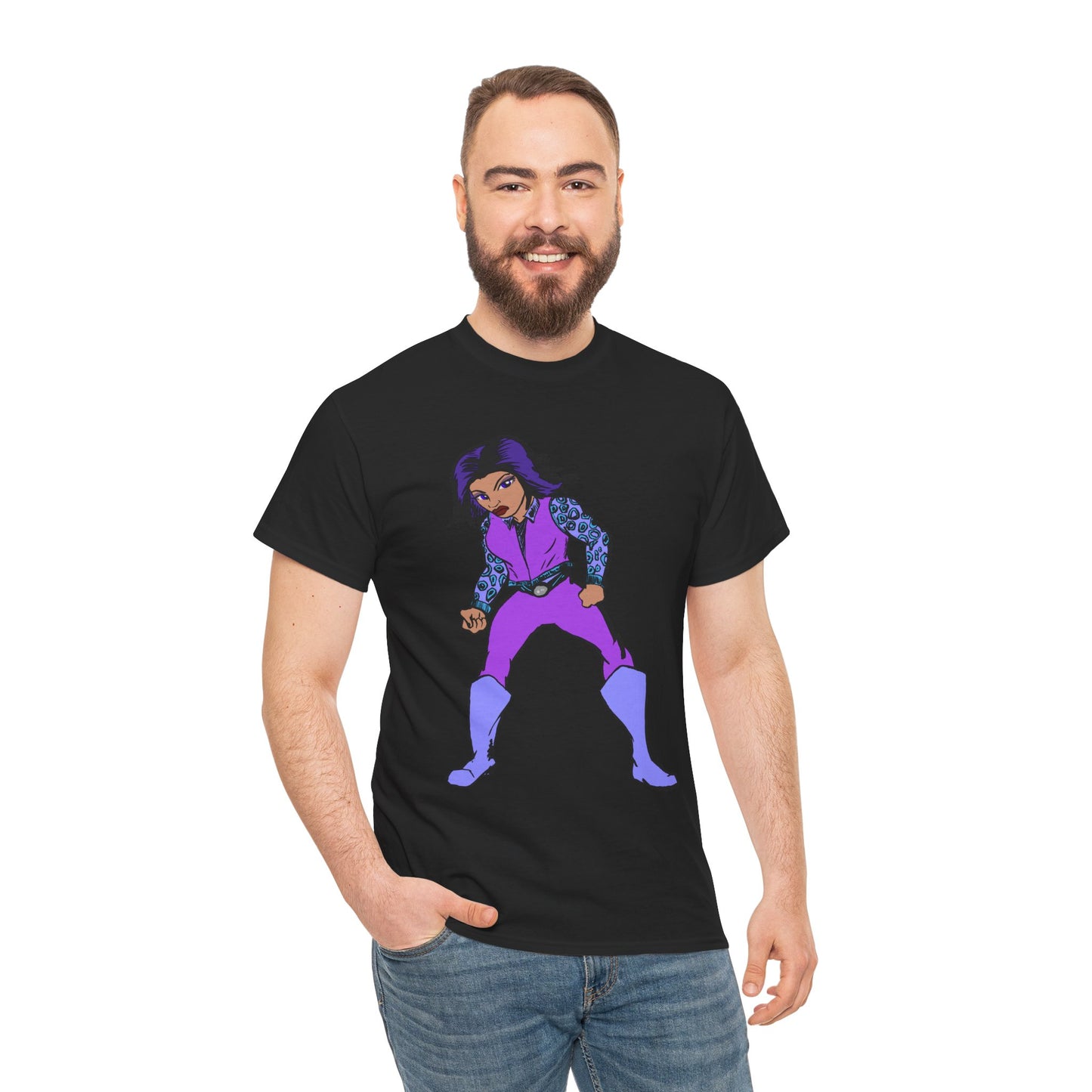 Retro Cartoon Hero Woman Character Unisex Heavy Cotton Tee, Vintage Graphic Tee, Fun T-Shirt, Gift for Fans, Casual Wear, Everyday Tee