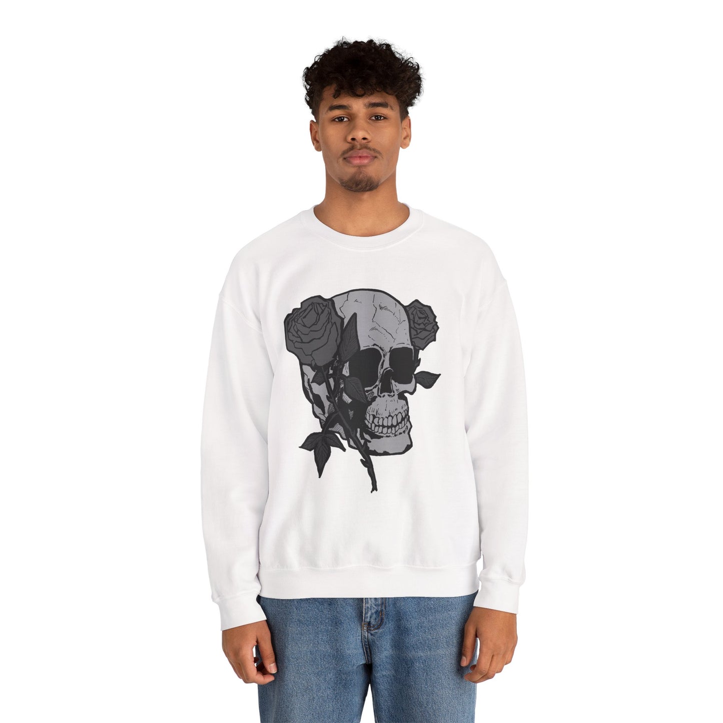 Skull and Roses Crewneck Sweatshirt - Unisex Heavy Blend™