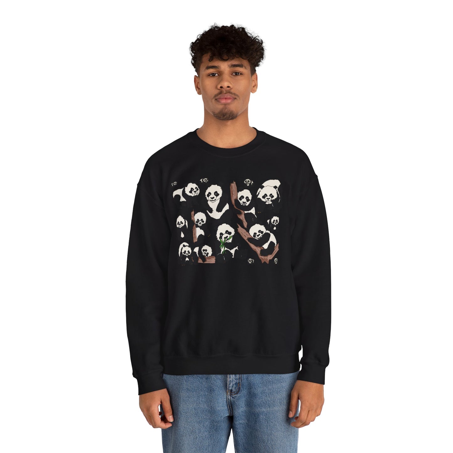 Cozy Panda Crewneck Sweatshirt - Soft Unisex Heavy Blend