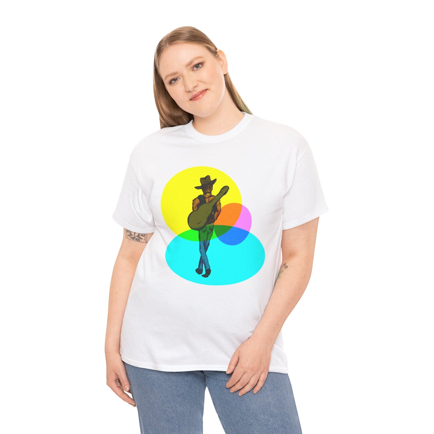 Cowboy Guitar Tee — Colorful Music T‑Shirt
