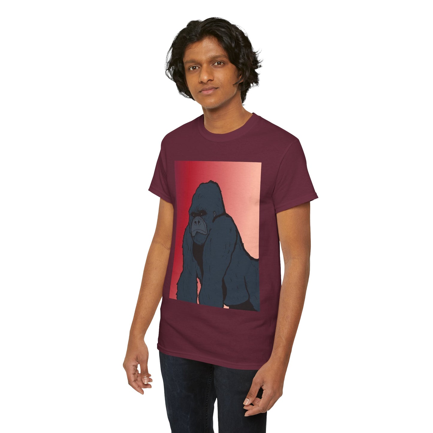 Gorilla Graphic Tee — Vintage Sunset Primate Illustration Shirt