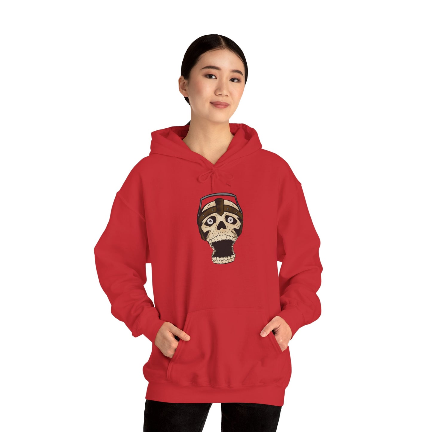 Screaming Skull Graphic Hoodie, Unisex Heavy Blend Sweatshirt, Cozy Casual Wear, Gift for Halloween, Unique October Fashion, Everyday Comfort