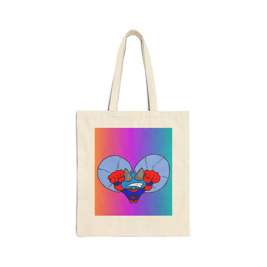 Astro-Fly Canvas Tote Bag — Colorful Superhero Flying Fist Pop Art Design