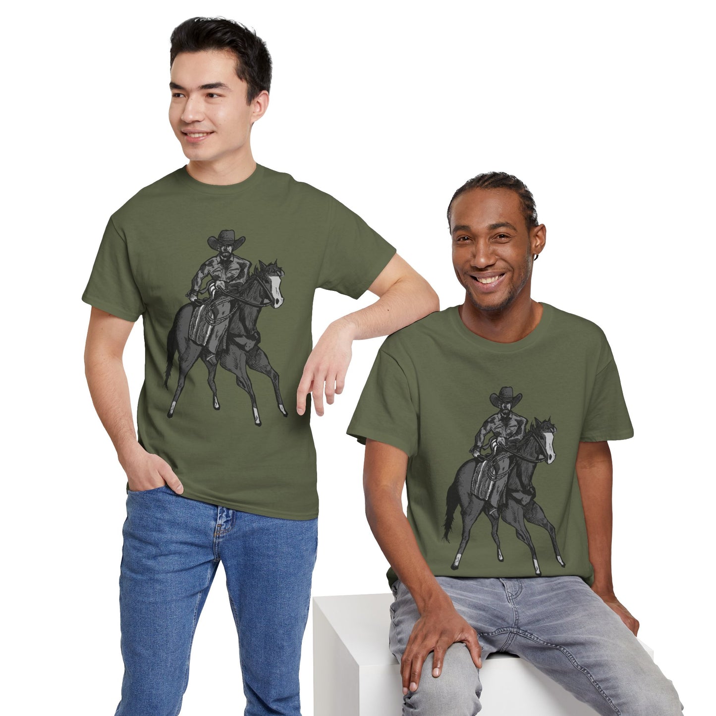 Cowboy on Horseback T‑Shirt — Vintage Western Rodeo Tee