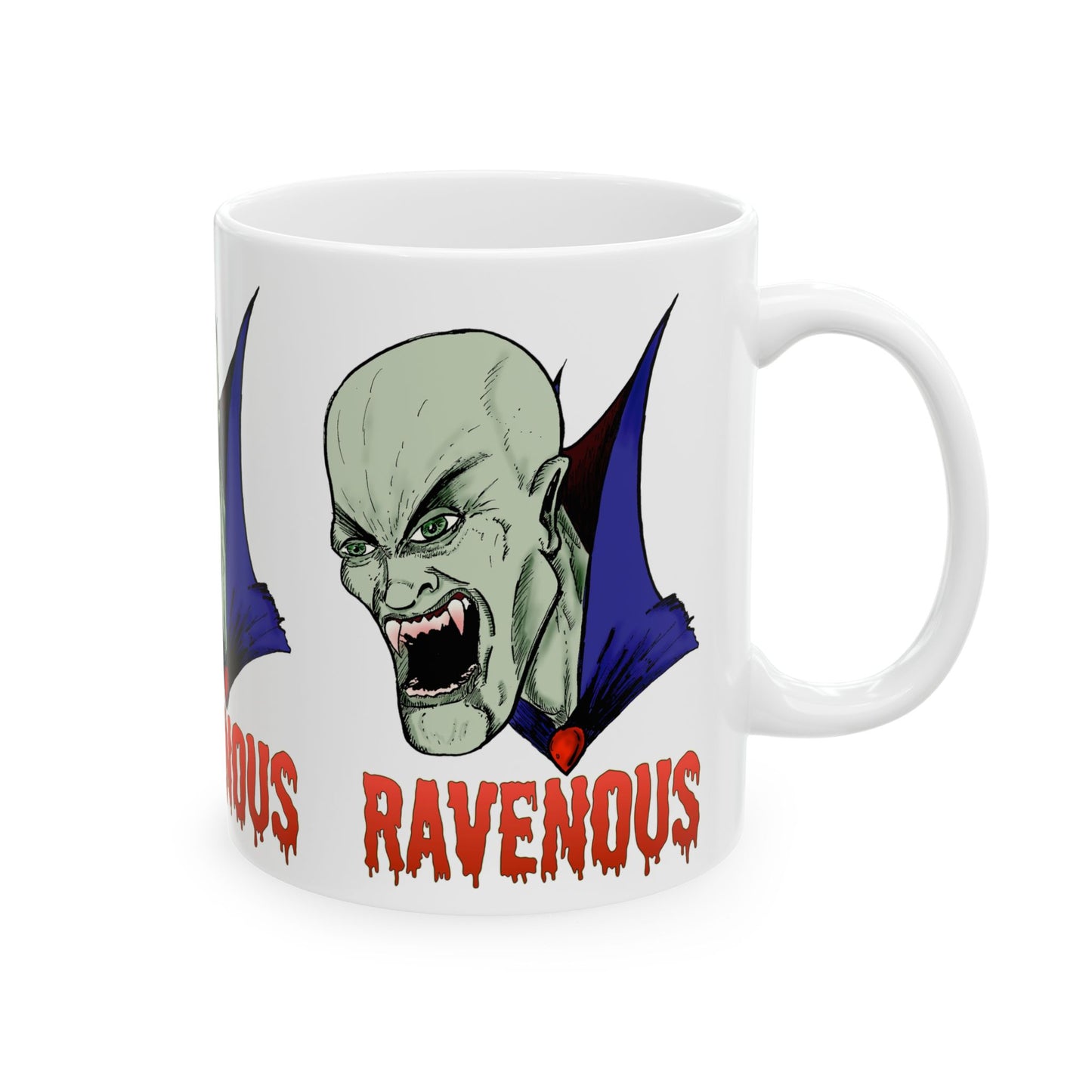 Vampire Mug, Ravenous Bloodthirsty Creature Horror Gothic 11oz/15oz Ceramic Mug