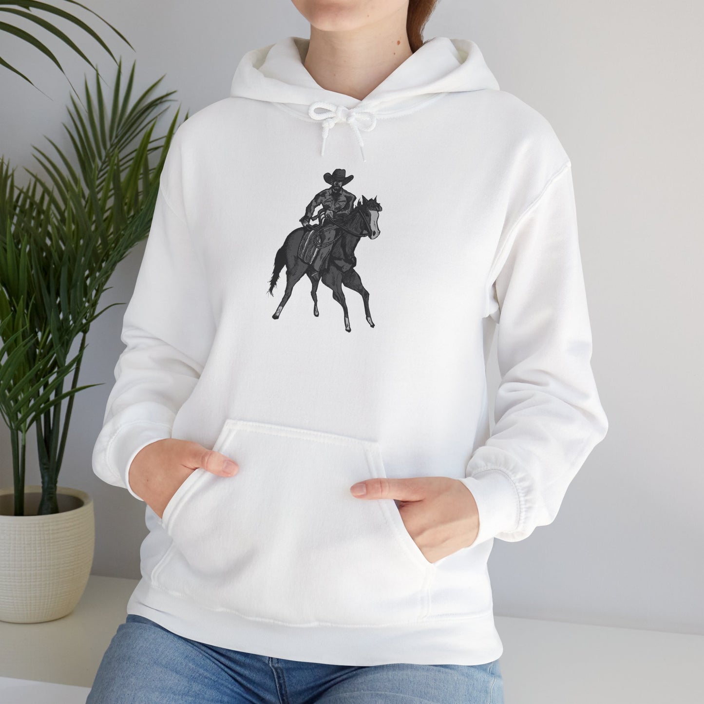 Horseback Rider Silhouette Hoodie – Western Equestrian Graphic Sweatshirt