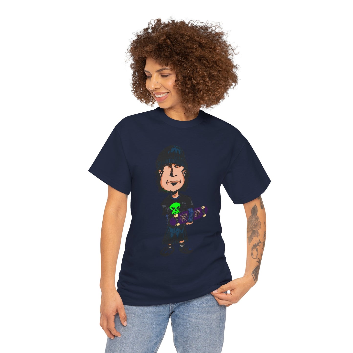Rude Skater Dude - Skate Punk Cartoon Tee – Boy with Skateboard Graphic Shirt