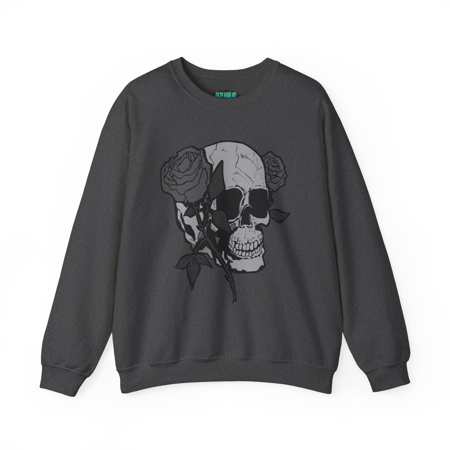 Skull and Roses Crewneck Sweatshirt - Unisex Heavy Blend™
