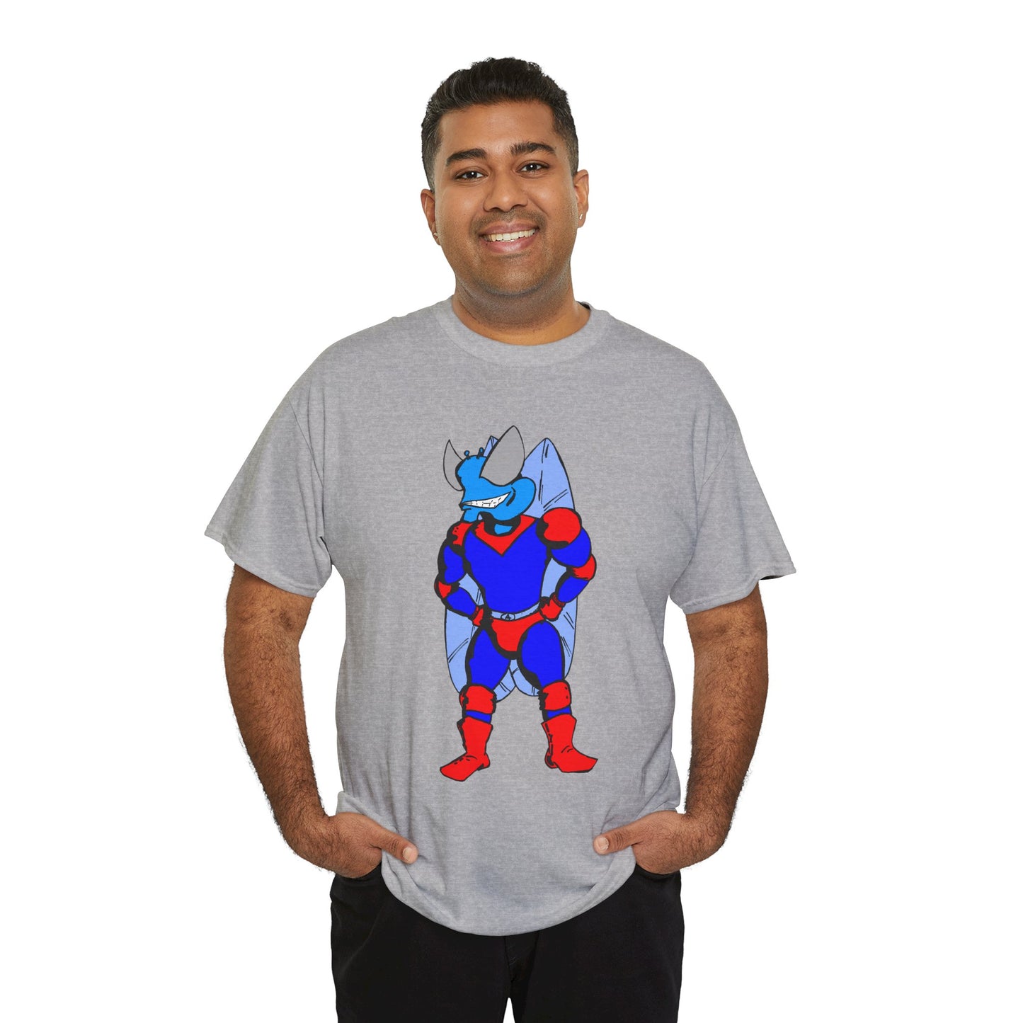 Astro-Fly Hero Graphic Tee - Blue & Red Superhero T-Shirt