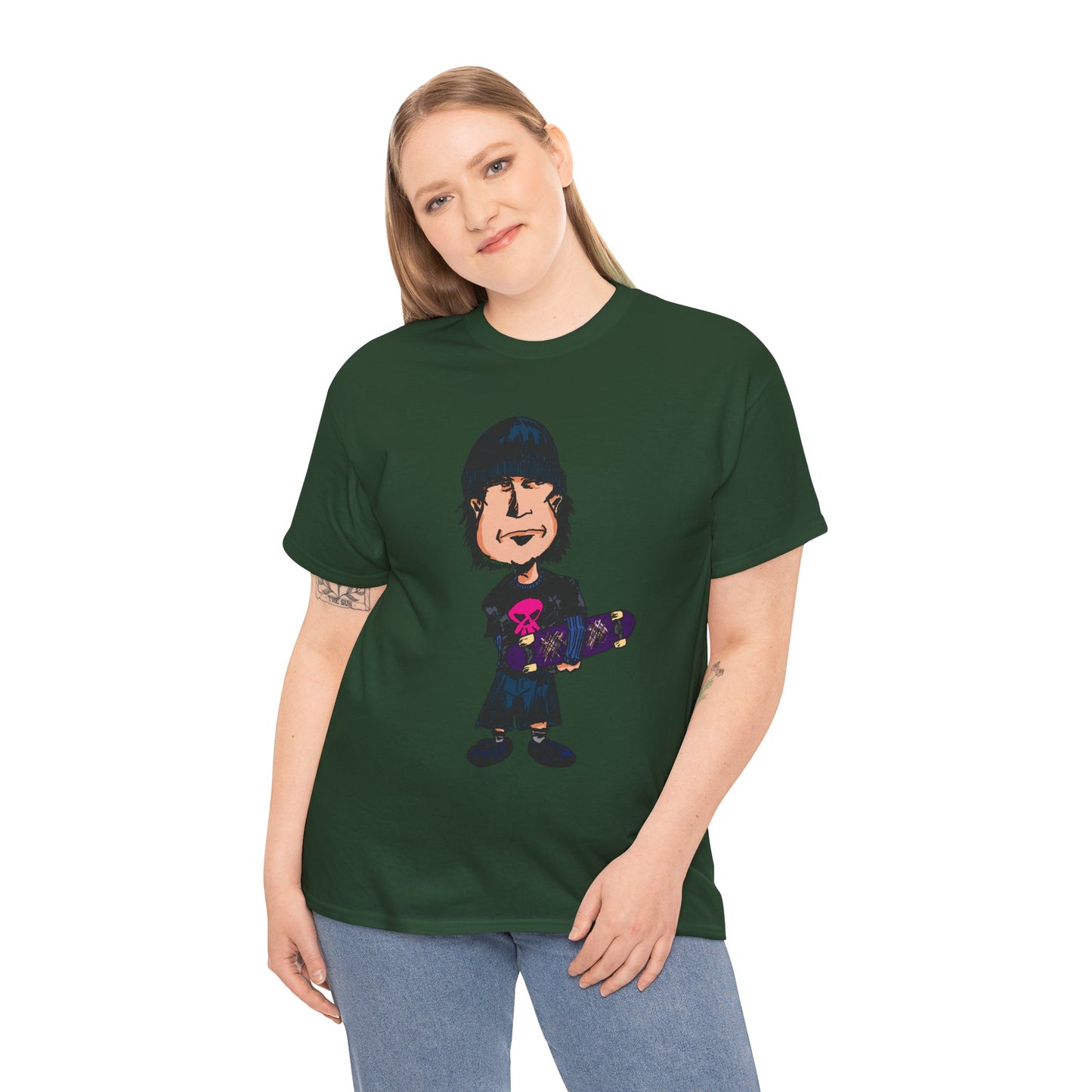 Rude Skater Dude - Skate Punk - Skater Kid Cartoon T‑Shirt — Cute Skateboarder Graphic Tee
