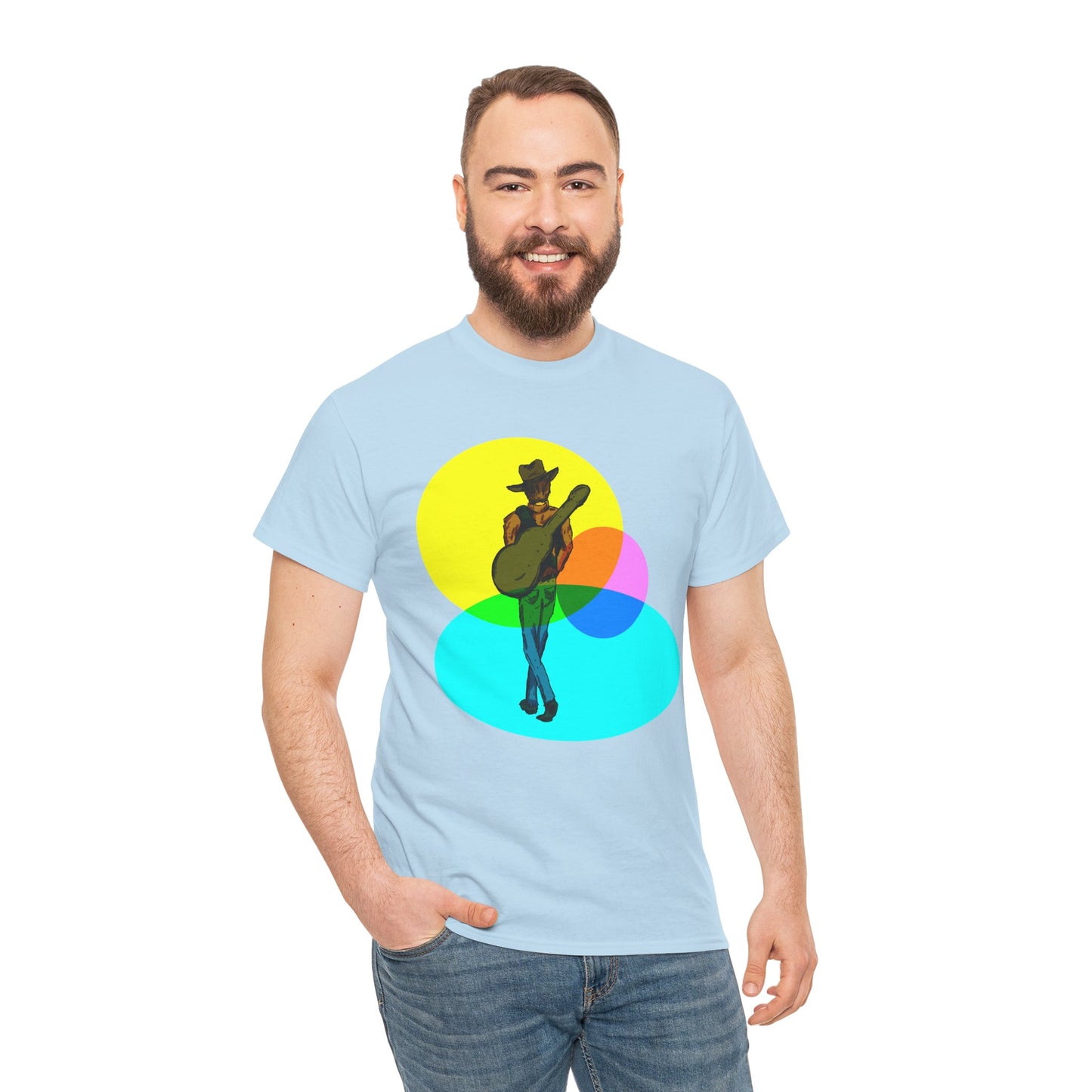 Cowboy Guitar Tee — Colorful Music T‑Shirt