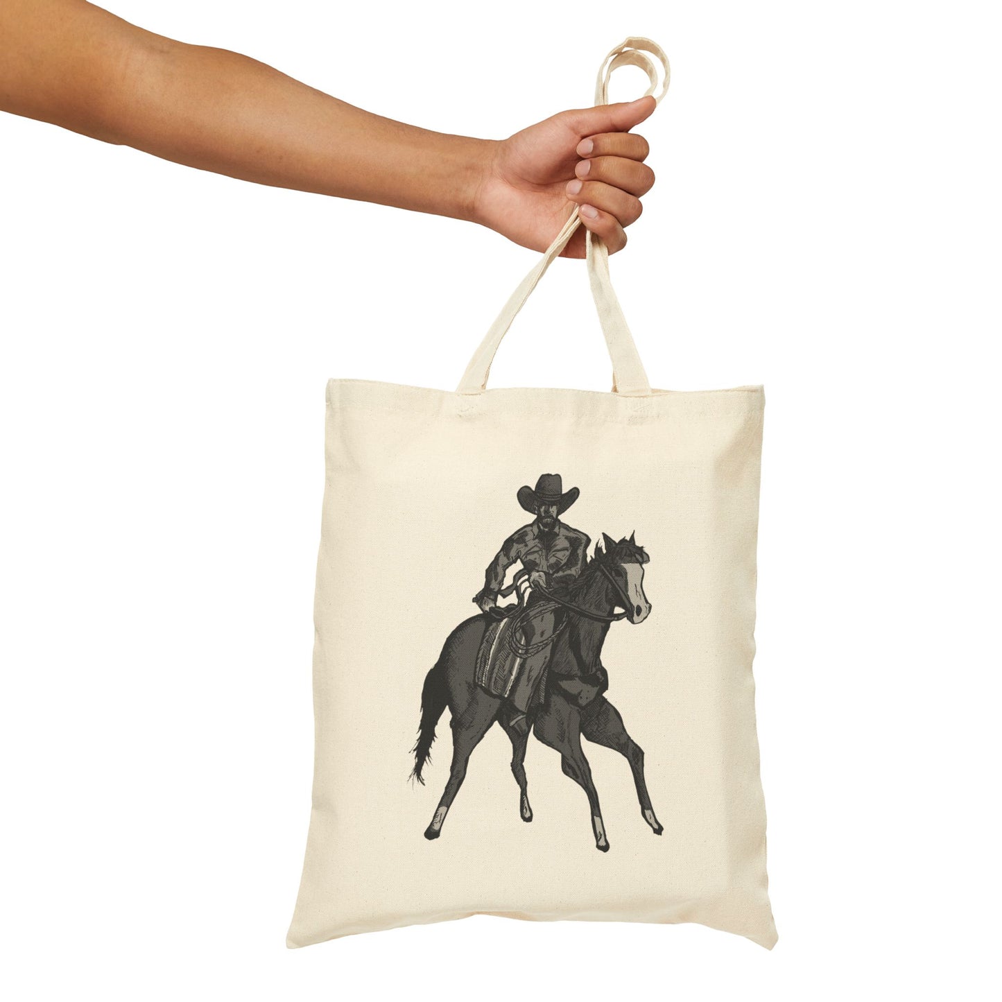 Cowboy Horse Tote Bag — Western Riding Canvas Tote
