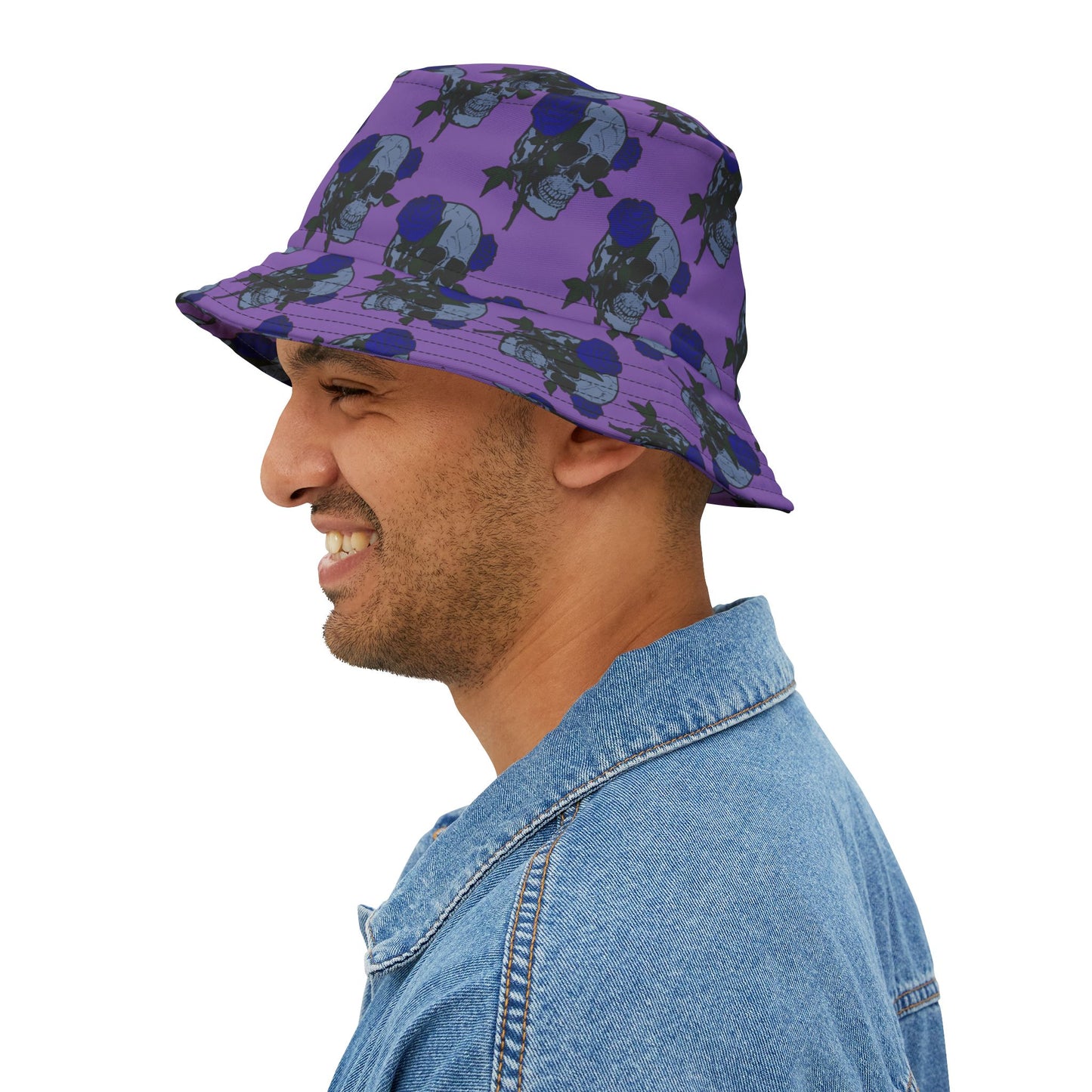Purple Floral Skull Bucket Hat - Fun Summer Accessory, Stylish Gift for Festivals, Beach Days, Travel, Casual Wear, Photography