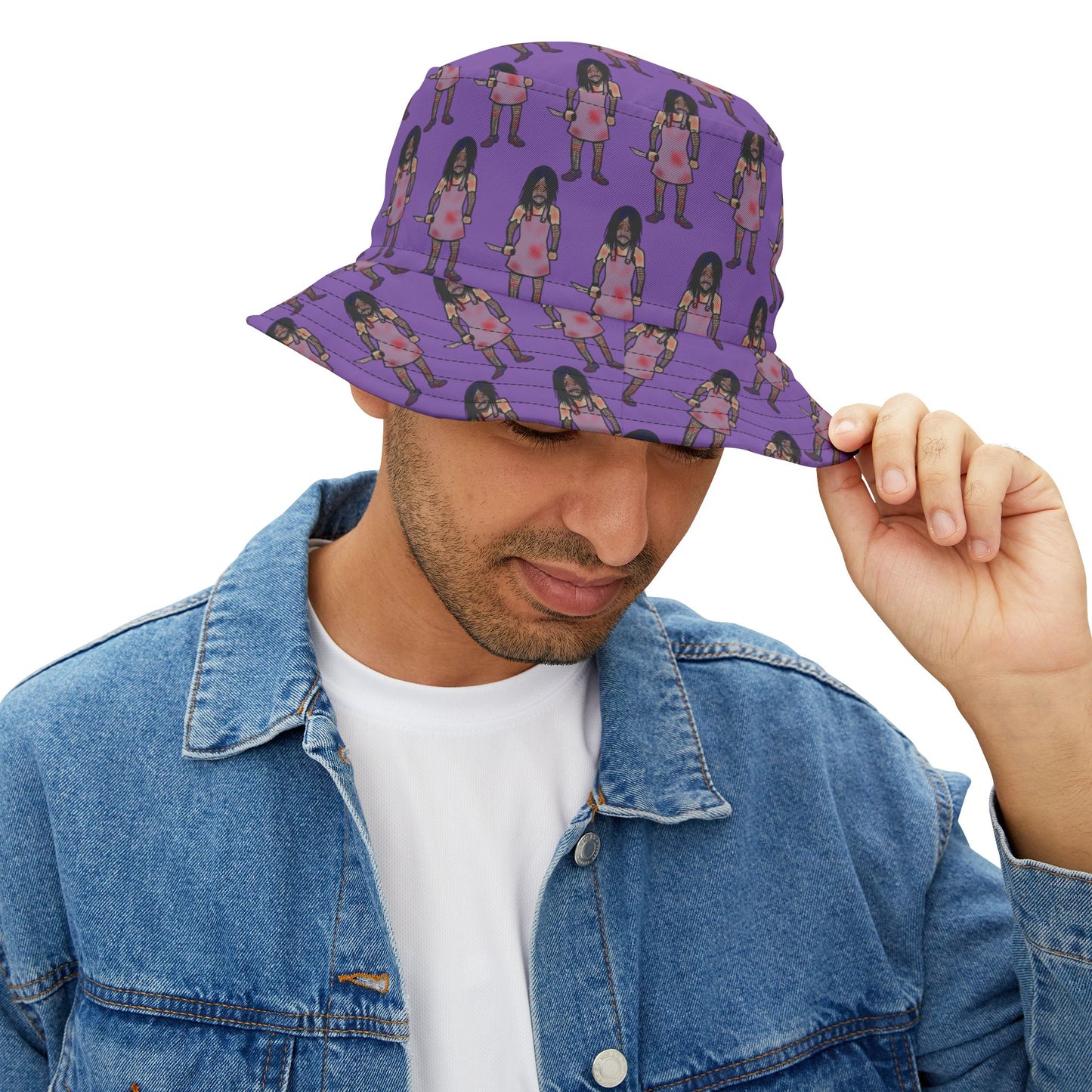 Vibrant Evil Doll Graphic Bucket Hat, Stylish Summer Accessory, Fun Outdoor Wear, Unique Festival Hat, Trendy Sun Protection
