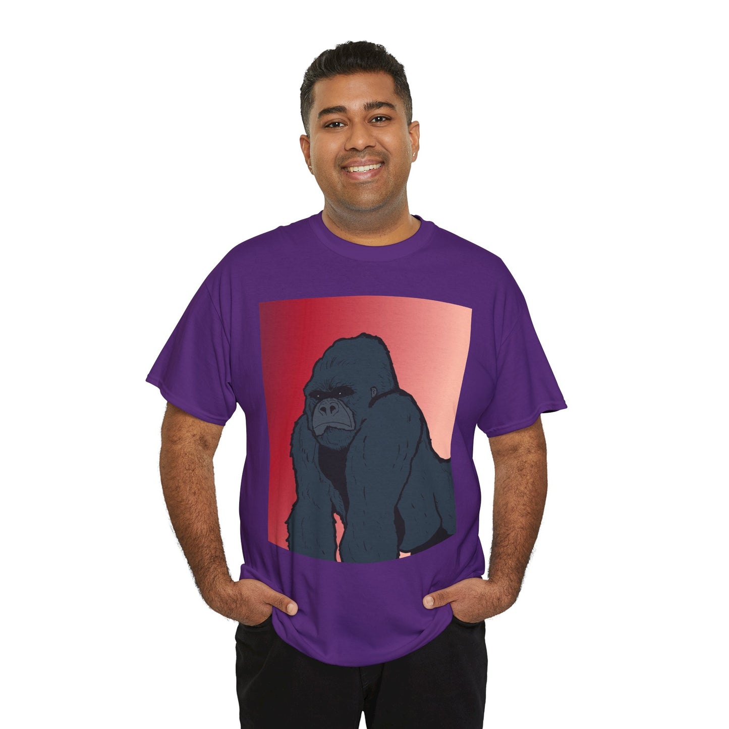 Gorilla Graphic Tee — Vintage Sunset Primate Illustration Shirt
