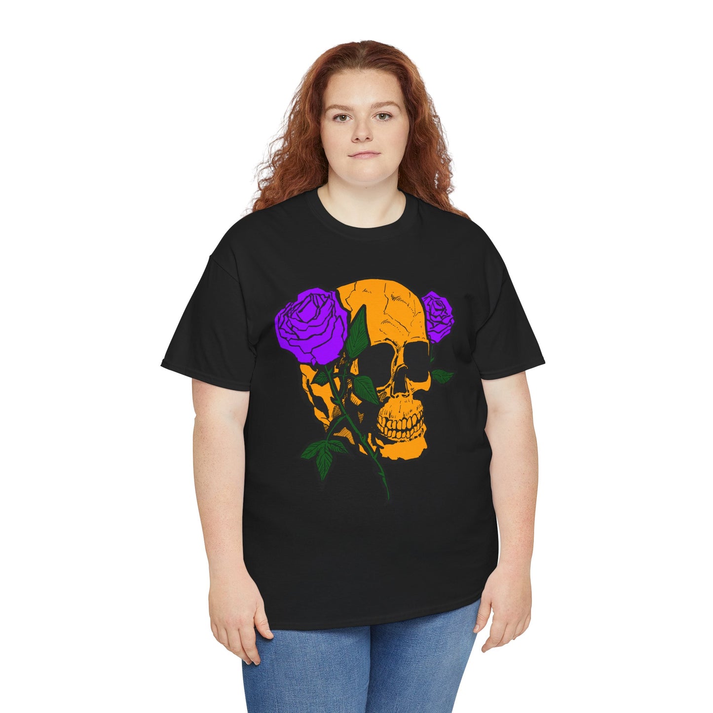 Skull and Roses Unisex Tee, Gothic Aesthetic Shirt, Vintage Graphic T-Shirt, Streetwear Essentials, Edgy Casual Wear