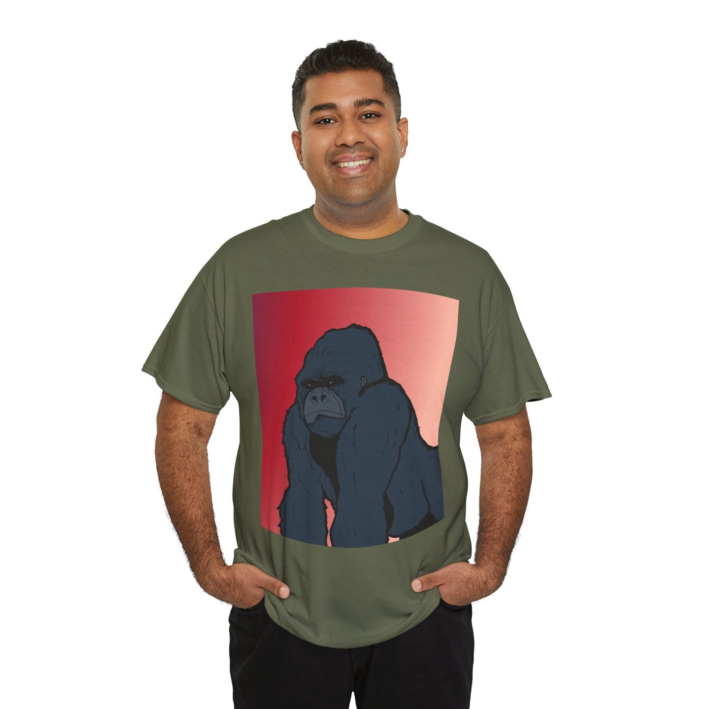 Gorilla Graphic Tee — Vintage Sunset Primate Illustration Shirt