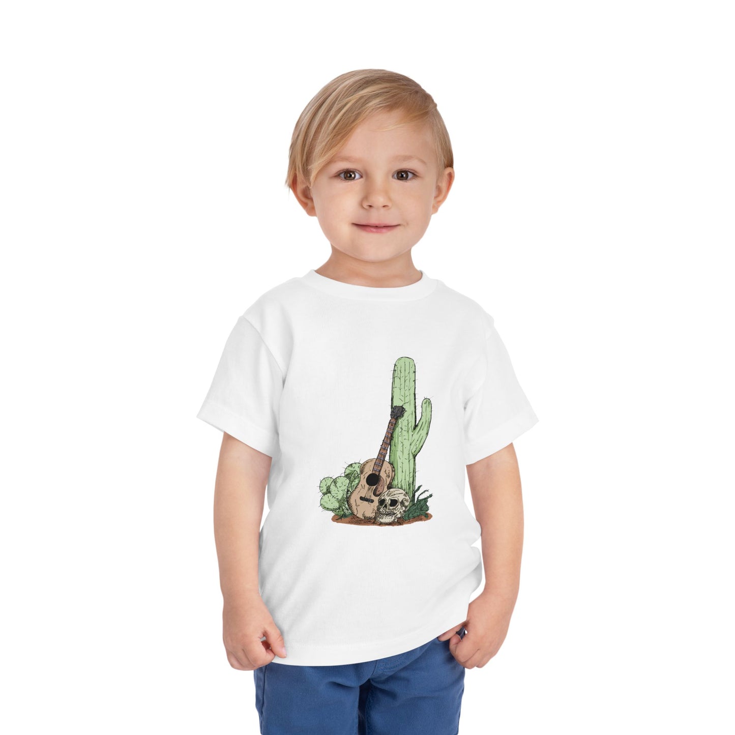 Toddler Tee — Desert Cactus with Guitar Graphic