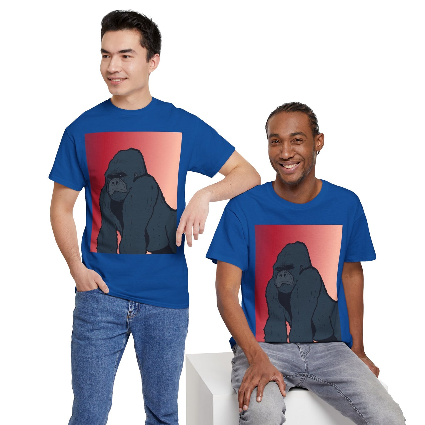 Gorilla Graphic Tee — Vintage Sunset Primate Illustration Shirt