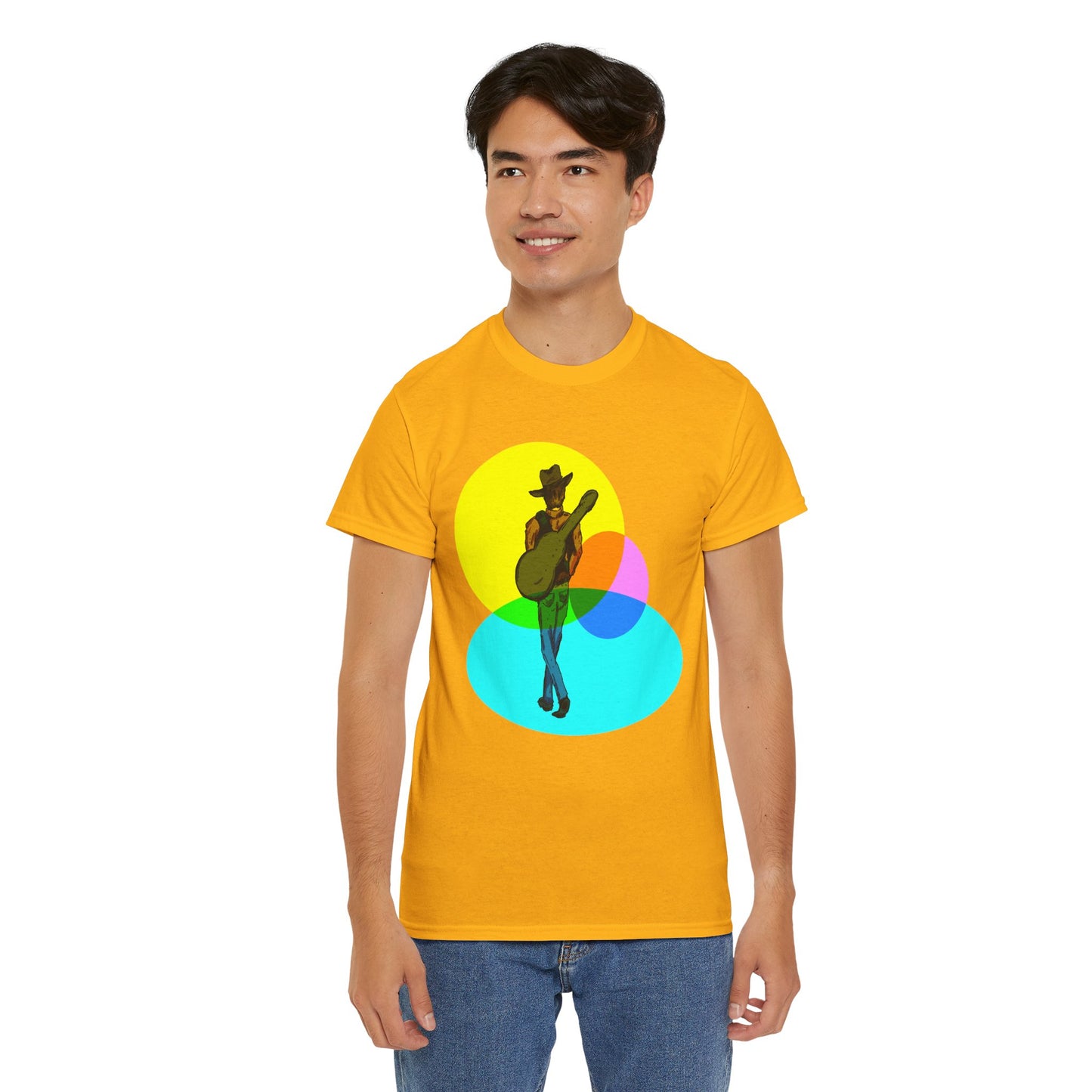 Cowboy Guitar Tee — Colorful Music T‑Shirt