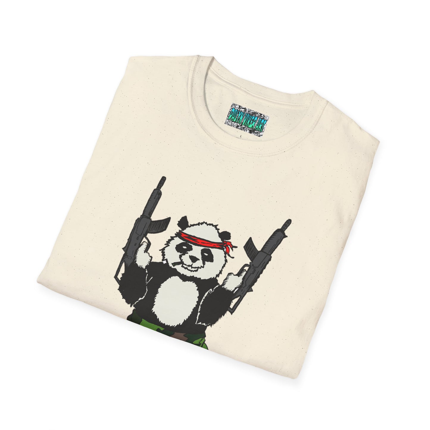 T-Shirt - Panda Guns Military Mercenary Bad Ass Weapons Bamboo