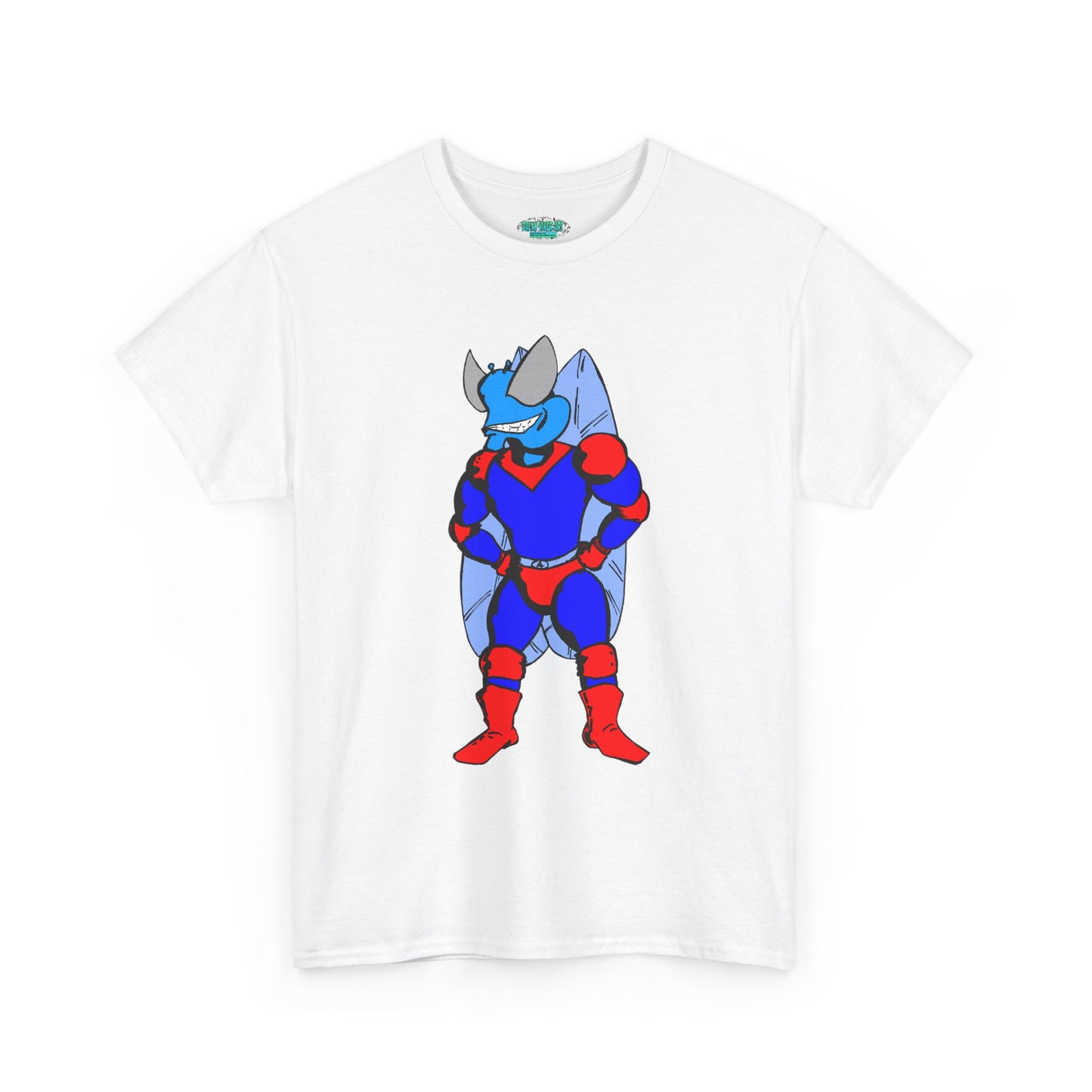 Astro-Fly Hero Graphic Tee - Blue & Red Superhero T-Shirt